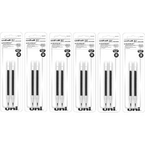 Uni-Ball Signo 207 Gel Pen Refills, 0.7mm, Medium Point, Black Ink, Pack of 12