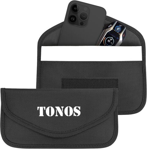 حقائب TONOS Faraday للهواتف - قطعتان من حافظة Faraday Key Fob الواقية، حقيبة Faraday لحجب RFID، حقيبة Faraday من مادة الأمان العليا، درع إشارة WiFi/GSM/LTE/NFC، حماية ضد سرقة السيارة والهاتف in Kuwait
