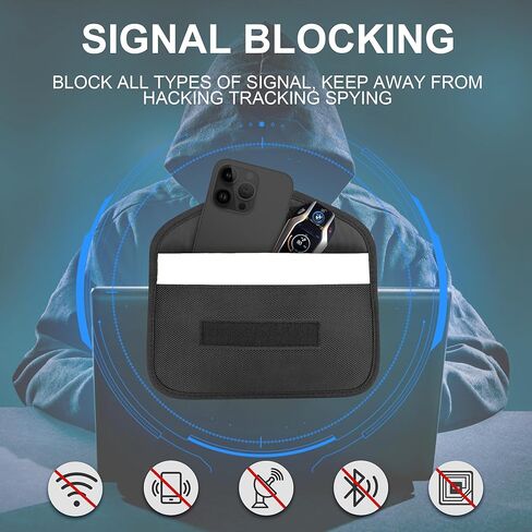 حقائب TONOS Faraday للهواتف - قطعتان من حافظة Faraday Key Fob الواقية، حقيبة Faraday لحجب RFID، حقيبة Faraday من مادة الأمان العليا، درع إشارة WiFi/GSM/LTE/NFC، حماية ضد سرقة السيارة والهاتف in Kuwait