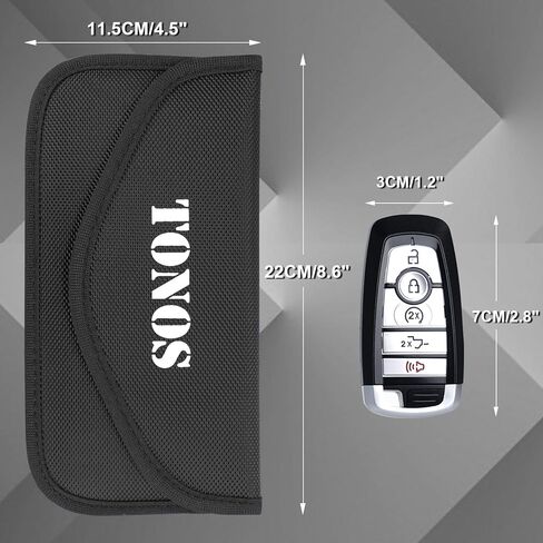 حقائب TONOS Faraday للهواتف - قطعتان من حافظة Faraday Key Fob الواقية، حقيبة Faraday لحجب RFID، حقيبة Faraday من مادة الأمان العليا، درع إشارة WiFi/GSM/LTE/NFC، حماية ضد سرقة السيارة والهاتف in Kuwait