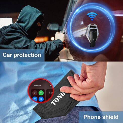 حقائب TONOS Faraday للهواتف - قطعتان من حافظة Faraday Key Fob الواقية، حقيبة Faraday لحجب RFID، حقيبة Faraday من مادة الأمان العليا، درع إشارة WiFi/GSM/LTE/NFC، حماية ضد سرقة السيارة والهاتف in Kuwait