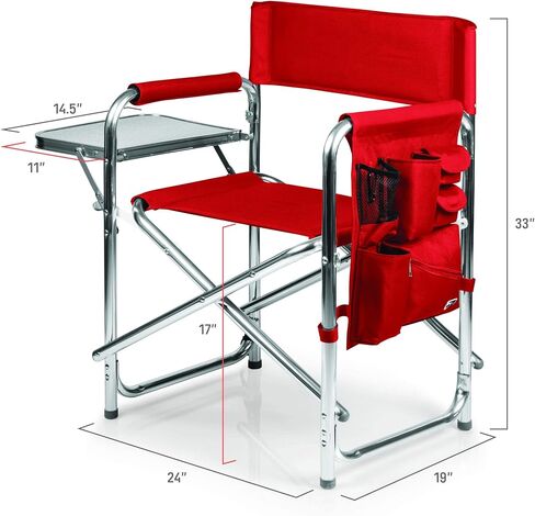 PICNIC TIME NFL Sports Side Table, Beach, Camp Chair for Adults, 19 x 24 x 33, Red in Saudi Arabia