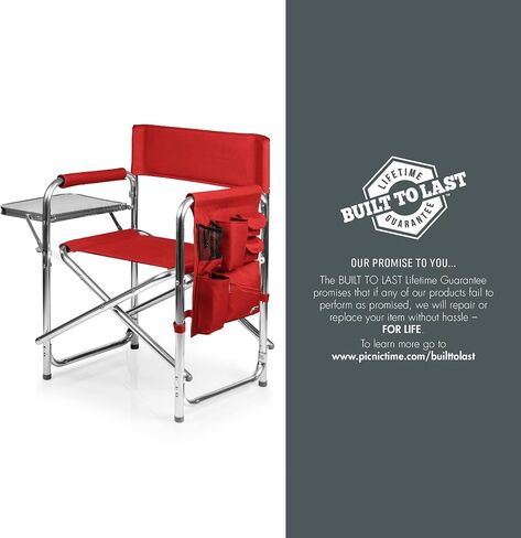 PICNIC TIME NFL Sports Side Table, Beach, Camp Chair for Adults, 19 x 24 x 33, Red in Saudi Arabia