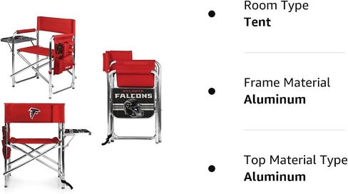 PICNIC TIME NFL Sports Side Table, Beach, Camp Chair for Adults, 19 x 24 x 33, Red in Saudi Arabia