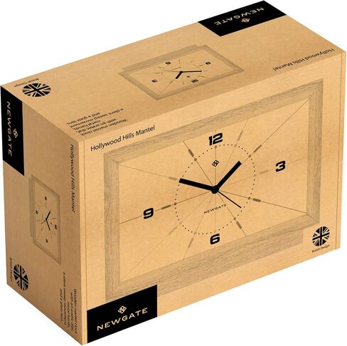 ساعة NEWGATE Hollywood Hills Mantel Clock Light Oak - حركة اكتساح صامتة بدون علامة - ساعة رف خشبية - ساعة رف - ساعات لغرفة المعيشة - ساعة مكتب - ساعة مكتب - بلوط فاتح in Saudi Arabia