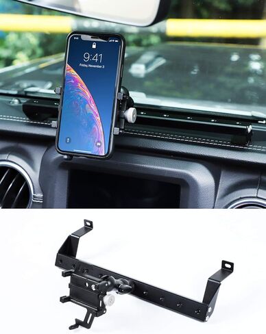 Savadicar JL & JT Metal Phone Holder, Dash Cellphone Mount for 2018-2023 Jeep Wrangler JL JLU & Gladiator JT, Interior Accessories, Black in Saudi Arabia