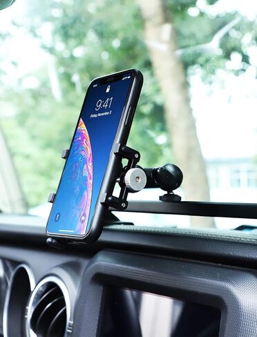 Savadicar JL & JT Metal Phone Holder, Dash Cellphone Mount for 2018-2023 Jeep Wrangler JL JLU & Gladiator JT, Interior Accessories, Black in Saudi Arabia