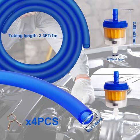 خط أنبوب خرطوم فلتر وقود الغاز 5 مم من Taiss ID مع مشابك زنبركية، متوافق مع ملحقات GY6 50cc 150cc 157QMJ Tao Tao Scooter ATV للدراجات النارية. in Kuwait