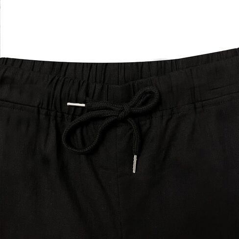 Men's Linen Harem Pants Elastic Waist Cotton Pants Drawstring Loose Trousers in Saudi Arabia