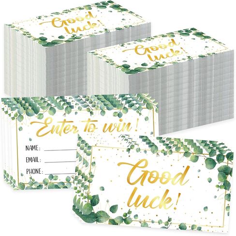 300 Pcs Greenery Enter to Win Raffle Tickets Cards 3.5 x 2 Inch Eucalyptus Entry Form Ticket Cards for Contest, Auction, Ballot Box with Space for Name, Email Address Phone Number Fields (300) in Saudi Arabia
