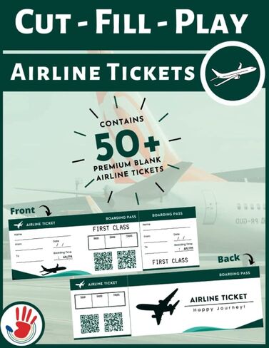 Cut-Fill-Play Airline Tickets: Blank Airline Ticket to cut, fill and play, for your child's Airlines | Blank Aeroplane Tickets, Blank Flight Tickets for kids in Saudi Arabia