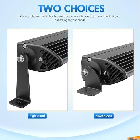 Nilight 2PCS Universal Side-Mounted Brackets Adjustable Compatible with Straight or Curved Led Light Bar, 2 Years Warranty,Black in Saudi Arabia