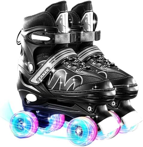 زلاجات دوارة للأولاد والبنات، فلاش على جميع العجلات الثمانية، مع مقاسات قابلة للتعديل لهدايا التزلج الدوارة المفضلة للأطفال in Kuwait