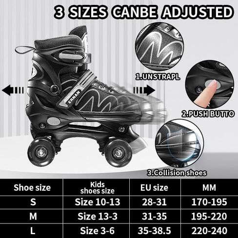 زلاجات دوارة للأولاد والبنات، فلاش على جميع العجلات الثمانية، مع مقاسات قابلة للتعديل لهدايا التزلج الدوارة المفضلة للأطفال in Kuwait