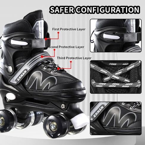 زلاجات دوارة للأولاد والبنات، فلاش على جميع العجلات الثمانية، مع مقاسات قابلة للتعديل لهدايا التزلج الدوارة المفضلة للأطفال in Kuwait
