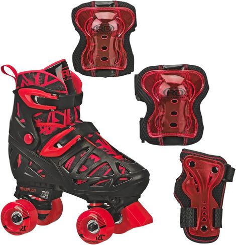 زلاجات دوارة قابلة للتعديل من Roller Derby Trac Star Boy مع معدات حماية، مقاس قابل للتعديل، تتضمن معدات حماية ثلاثية in Kuwait