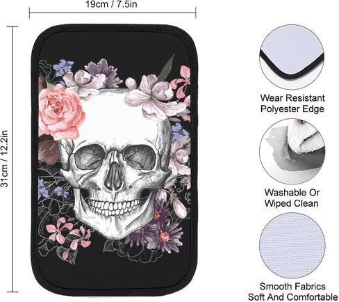 Wonderful Halloween Pattern Car Center Console Pad, Car Armrest Cover, Suitable for Most Vehicles, Trucks, SUVs Car Decoration Accessories. (Black) in Saudi Arabia