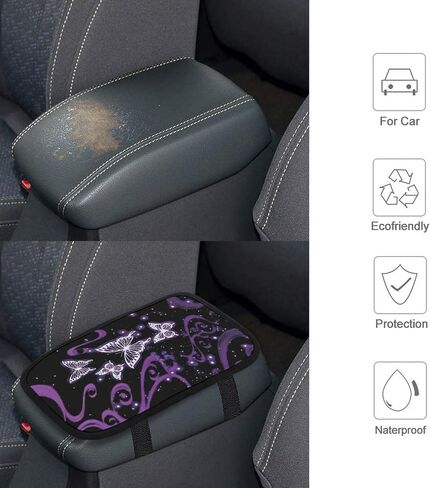 Wonderful Halloween Pattern Car Center Console Pad, Car Armrest Cover, Suitable for Most Vehicles, Trucks, SUVs Car Decoration Accessories. (Black) in Saudi Arabia