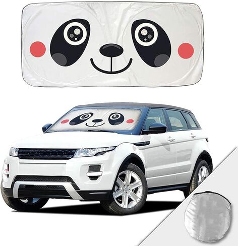 مظلة شمس للسيارة، مظلة شمسية للزجاج الأمامي من HOMEYA 300T نسيج معتم بالكامل، مظلة شمسية للنافذة الأمامية للسيارة قابلة للطي لمنع الأشعة فوق البنفسجية والحفاظ على برودة سيارتك، واقي واقي من الشمس لشاحنات سيارات الدفع الرباعي in Kuwait