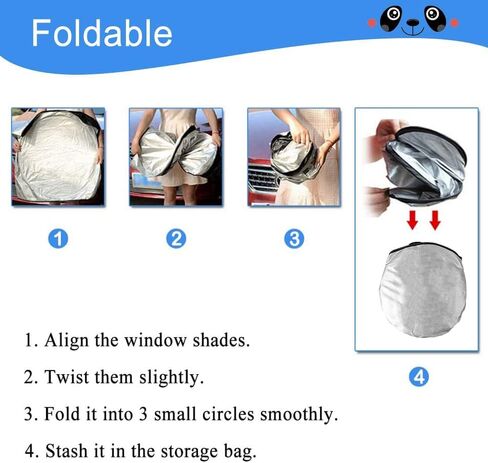 مظلة شمس للسيارة، مظلة شمسية للزجاج الأمامي من HOMEYA 300T نسيج معتم بالكامل، مظلة شمسية للنافذة الأمامية للسيارة قابلة للطي لمنع الأشعة فوق البنفسجية والحفاظ على برودة سيارتك، واقي واقي من الشمس لشاحنات سيارات الدفع الرباعي in Kuwait