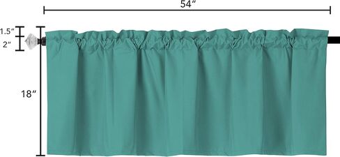 Easy Home Window Valance Curtain for Kitchen Bathroom Living Room, Blackout Treatment Thermal Insulated, 54 x18 Inches Room Darkening Curtain with Rod Pocket, 1 Panel (Black) in Saudi Arabia