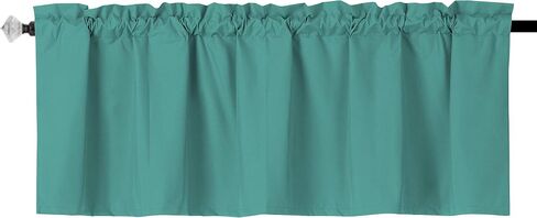 Easy Home Window Valance Curtain for Kitchen Bathroom Living Room, Blackout Treatment Thermal Insulated, 54 x18 Inches Room Darkening Curtain with Rod Pocket, 1 Panel (Black) in Saudi Arabia