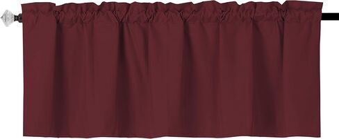 Easy Home Window Valance Curtain for Kitchen Bathroom Living Room, Blackout Treatment Thermal Insulated, 54 x18 Inches Room Darkening Curtain with Rod Pocket, 1 Panel (Black) in Kuwait