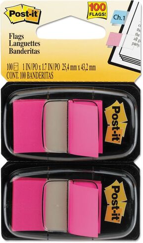 Post-it 680BP2 Standard Page Flags in Dispenser, Bright Pink, 100 Flags/Dispenser in Saudi Arabia