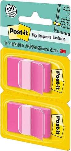 Post-it 680BP2 Standard Page Flags in Dispenser, Bright Pink, 100 Flags/Dispenser in Saudi Arabia