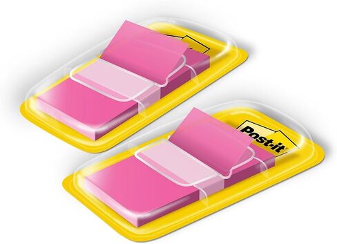 Post-it 680BP2 Standard Page Flags in Dispenser, Bright Pink, 100 Flags/Dispenser in Saudi Arabia