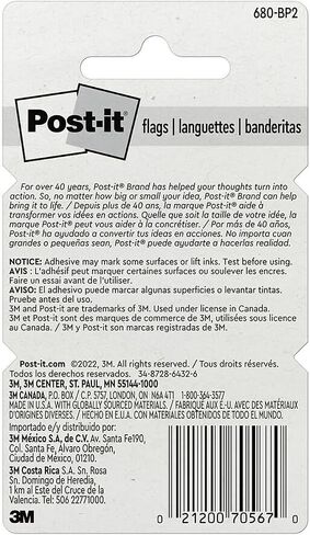 Post-it 680BP2 Standard Page Flags in Dispenser, Bright Pink, 100 Flags/Dispenser in Saudi Arabia