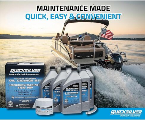 طقم تغيير زيت Quicksilver رباعي الأشواط - لمحركات ميركوري الخارجية - 15، 20، 25، 30، 40، 50، 60، 75، 90، 115، 150، 175، 200، 225، 250، 300، 350، 400 حصان in Saudi Arabia