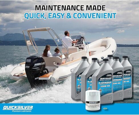 طقم تغيير زيت Quicksilver رباعي الأشواط - لمحركات ميركوري الخارجية - 15، 20، 25، 30، 40، 50، 60، 75، 90، 115، 150، 175، 200، 225، 250، 300، 350، 400 حصان in Saudi Arabia