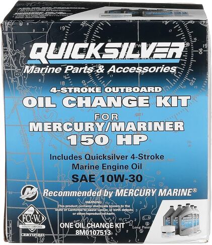طقم تغيير زيت Quicksilver رباعي الأشواط - لمحركات ميركوري الخارجية - 15، 20، 25، 30، 40، 50، 60، 75، 90، 115، 150، 175، 200، 225، 250، 300، 350، 400 حصان in Saudi Arabia