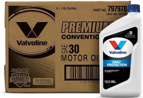 زيت المحرك التقليدي Valvoline Daily Protection SAE 30، 1 كيو تي، علبة 6 in Saudi Arabia