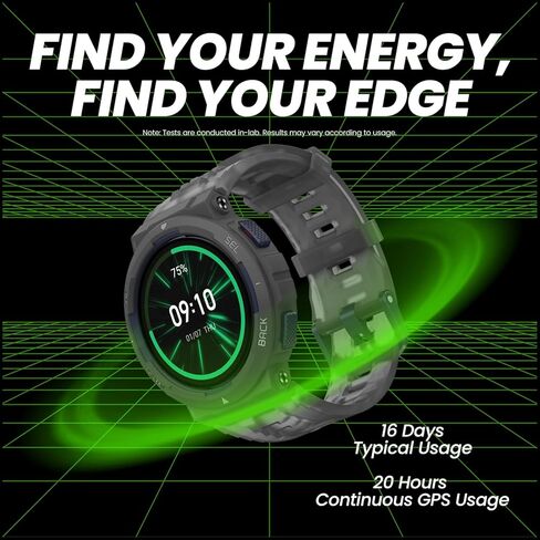 ساعة Amazfit Active Edge الذكية مع تصميم أنيق للرياضة واللياقة البدنية، نظام تحديد المواقع العالمي (GPS)، مدرب صحي AI للصالة الرياضية، في الهواء الطلق، التدريبات والتمارين، بطارية 16 يومًا، مقاومة للماء 10 ATM، أسود لافا in Kuwait