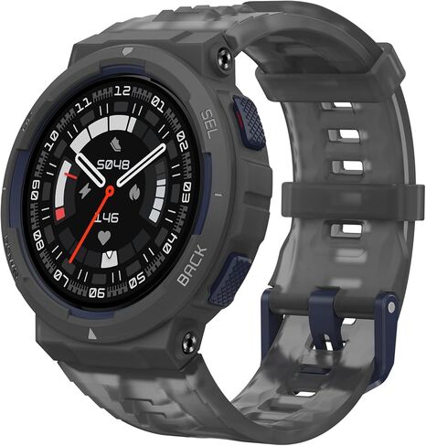 Amazfit Active Edge Smart Watch 46 mm, Rugged Sport & Fitness Watch, GPS, AI Health Coach for Outdoor, Workouts & Exercise, 16 Days Battery, 130+ Sports Modes, Android iPhone Compatible, Lava Black in Saudi Arabia