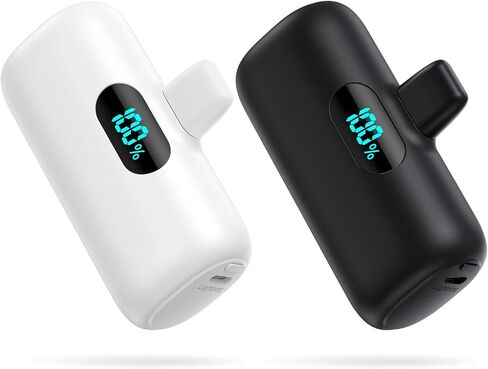 [2 Pack]Small Portable Charger for iPhone,Upgraded 5000mAh PD Fast Charging Power Bank,Cute Mini Portable Phone Charger Battery Pack Compatible with iPhone 14/14 Pro Max/13/13 Pro/12 Pro/11/XR/X/8 etc in Saudi Arabia