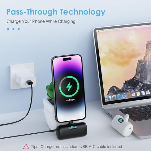 [2 Pack]Small Portable Charger for iPhone,Upgraded 5000mAh PD Fast Charging Power Bank,Cute Mini Portable Phone Charger Battery Pack Compatible with iPhone 14/14 Pro Max/13/13 Pro/12 Pro/11/XR/X/8 etc in Saudi Arabia