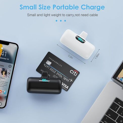 [2 Pack]Small Portable Charger for iPhone,Upgraded 5000mAh PD Fast Charging Power Bank,Cute Mini Portable Phone Charger Battery Pack Compatible with iPhone 14/14 Pro Max/13/13 Pro/12 Pro/11/XR/X/8 etc in Saudi Arabia