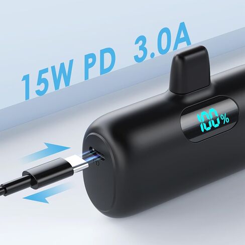 [2 Pack]Small Portable Charger for iPhone,Upgraded 5000mAh PD Fast Charging Power Bank,Cute Mini Portable Phone Charger Battery Pack Compatible with iPhone 14/14 Pro Max/13/13 Pro/12 Pro/11/XR/X/8 etc in Saudi Arabia