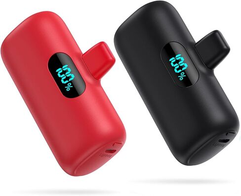 [2 Pack]Small Portable Charger for iPhone,Upgraded 5000mAh PD Fast Charging Power Bank,Cute Mini Portable Phone Charger Battery Pack Compatible with iPhone 14/14 Pro Max/13/13 Pro/12 Pro/11/XR/X/8 etc in Saudi Arabia
