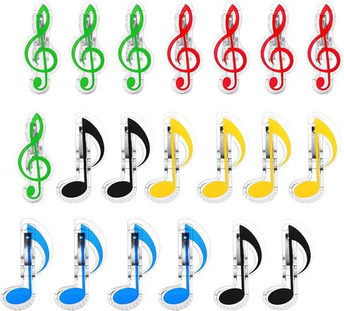 YOKIVE 20 Pcs Music Note Clips, Plastic Music Book Clip, Decoration and Marking, Great for Office/Piano Room (5 Colors, 2.8 x 1.2 Inch) in Saudi Arabia