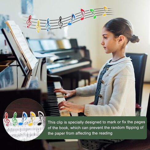 YOKIVE 20 Pcs Music Note Clips, Plastic Music Book Clip, Decoration and Marking, Great for Office/Piano Room (5 Colors, 2.8 x 1.2 Inch) in Saudi Arabia