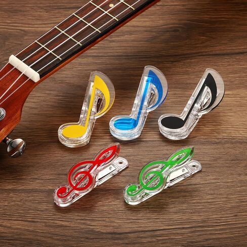 YOKIVE 20 Pcs Music Note Clips, Plastic Music Book Clip, Decoration and Marking, Great for Office/Piano Room (5 Colors, 2.8 x 1.2 Inch) in Saudi Arabia