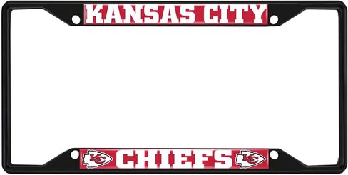 إطار لوحة ترخيص معدني من FANMATS 31360 Kansas City Chiefs بلمسة نهائية سوداء in Saudi Arabia