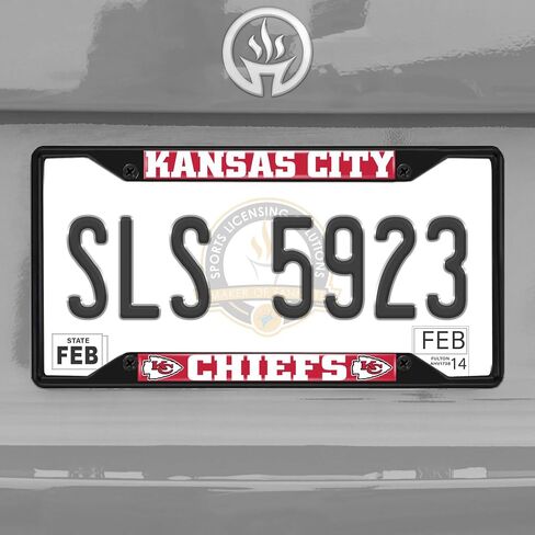 إطار لوحة ترخيص معدني من FANMATS 31360 Kansas City Chiefs بلمسة نهائية سوداء in Saudi Arabia