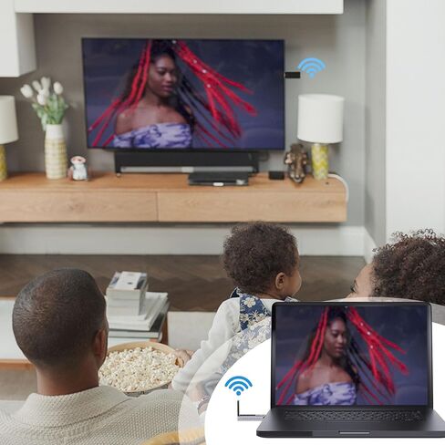 جهاز إرسال واستقبال HDMI لاسلكي من Threesheep Ask Nano عالي الدقة 1080P 131ft موسع HDMI لاسلكي قابل للحمل، محول دونجل للتوصيل والتشغيل للهاتف/الكمبيوتر المحمول/الكمبيوتر الشخصي/جهاز العرض/الفيلم in Kuwait