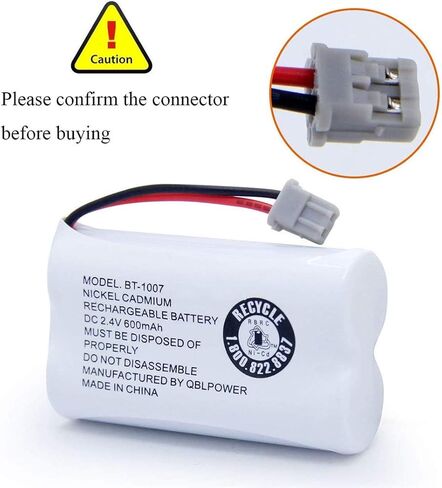 BT1007 BT-1007 BBTY0651101 بطارية قابلة للشحن متوافقة مع Uniden BT904 BT-904 BT1015 BBTY0460001 BBTY0510001 BBTY0624001 HHR-P506 HHR-P506A هاتف لاسلكي (2 حزمة بطاريات BT1007) in Kuwait