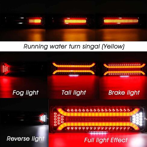 12 فولت مقطورة الفرامل بدوره أضواء الذيل مع لوحة ترخيص مصباح الضباب عكس وامض متسلسل بدوره مصباح إشارة الكل في واحد للشاحنات RV جرار UTV مركبات البناء قارب قافلة in Kuwait